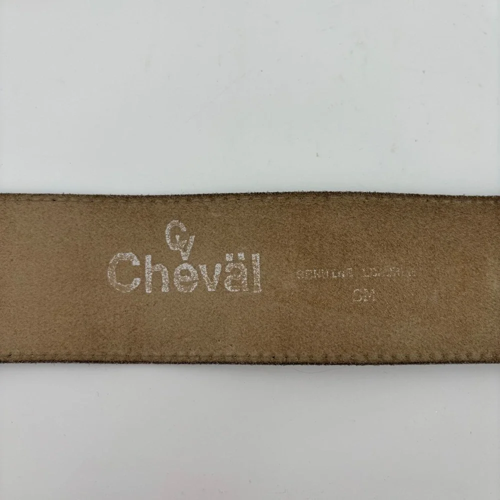 Cheval Watch Face Waist Belt Womens Small Black Leather Vintage Roman Numeral